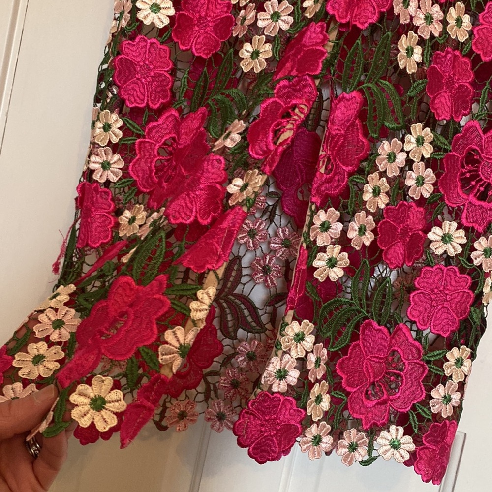 XScape lace floral dress.  Size 12 - Picture 8 of 10